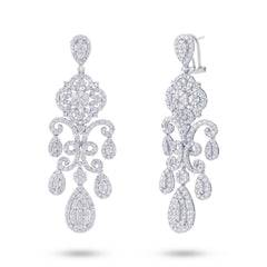7.06ct 18k White Gold Diamond Chandelier Earring
