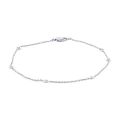 0.13ct 14k White Gold 7" Diamonds By The Yard Bracelet
