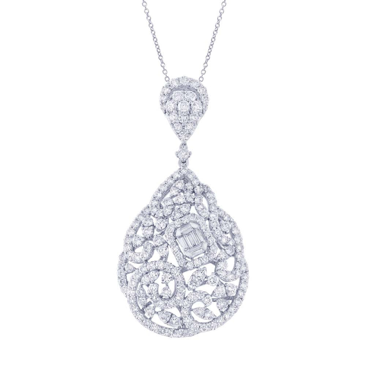 5.24ct 18k White Gold Diamond Pendant