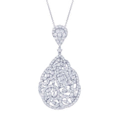 5.24ct 18k White Gold Diamond Pendant