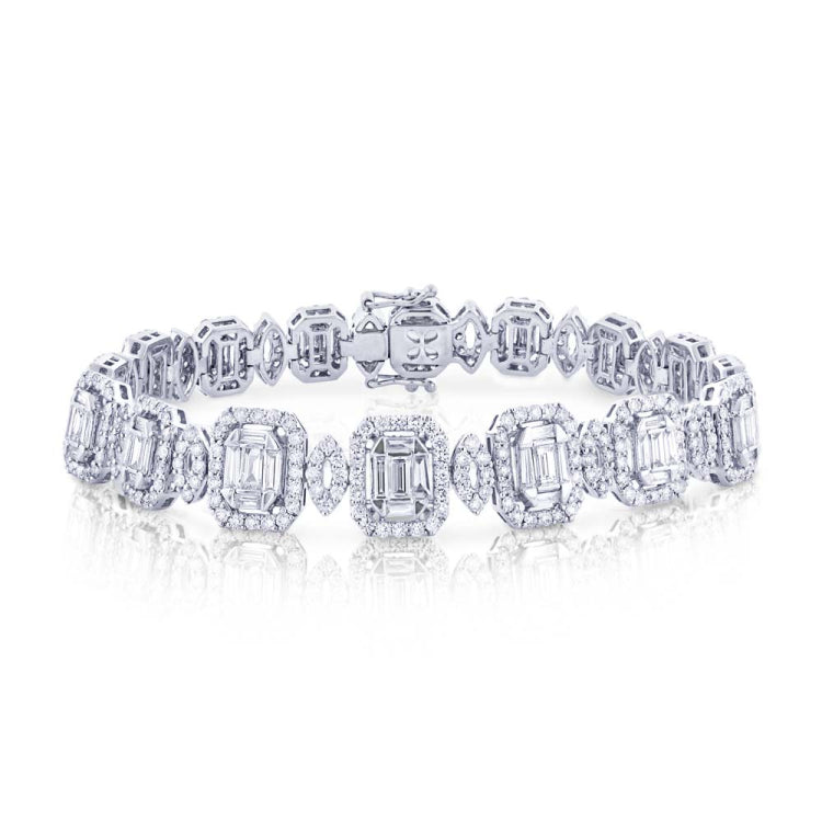 7.01ct 18k White Gold Diamond Lady's Bracelet