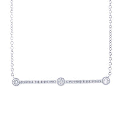 0.23ct 14k White Gold Diamond Bar Necklace
