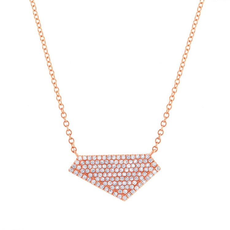 0.28ct 14k Rose Gold Diamond Pave Necklace