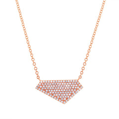 0.28ct 14k Rose Gold Diamond Pave Necklace