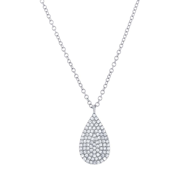 0.19ct 14k White Gold Diamond Pave Necklace