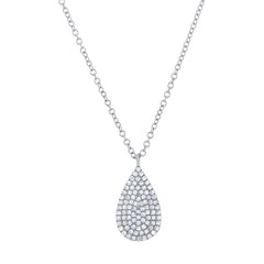 0.19ct 14k White Gold Diamond Pave Necklace