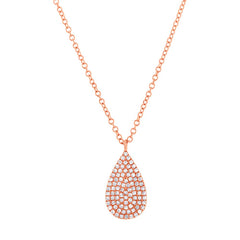 0.19ct 14k Rose Gold Diamond Pave Necklace