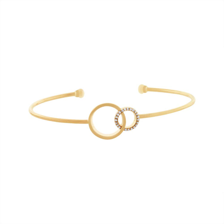 0.07ct 14k Yellow Gold Diamond Bangle