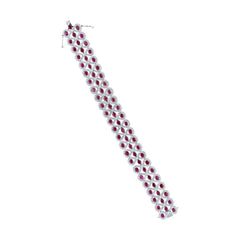 5.92ct Diamond & 16.39ct Ruby 14k White Gold Bracelet