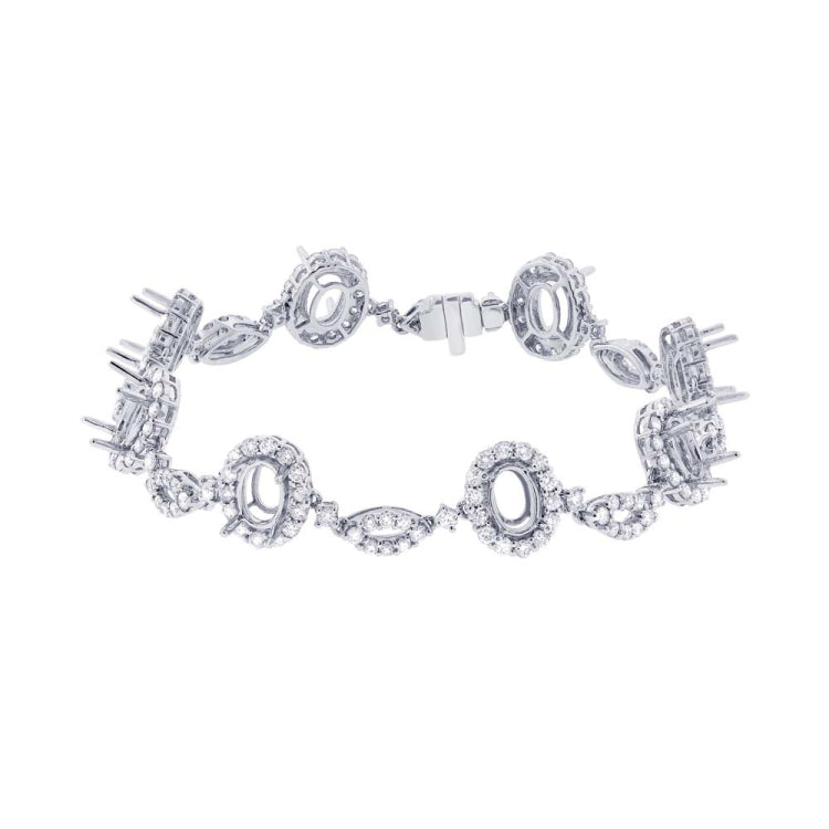 3.04ct 18k White Gold Diamond Semi-mount Bracelet