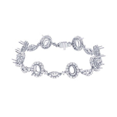 3.04ct 18k White Gold Diamond Semi-mount Bracelet