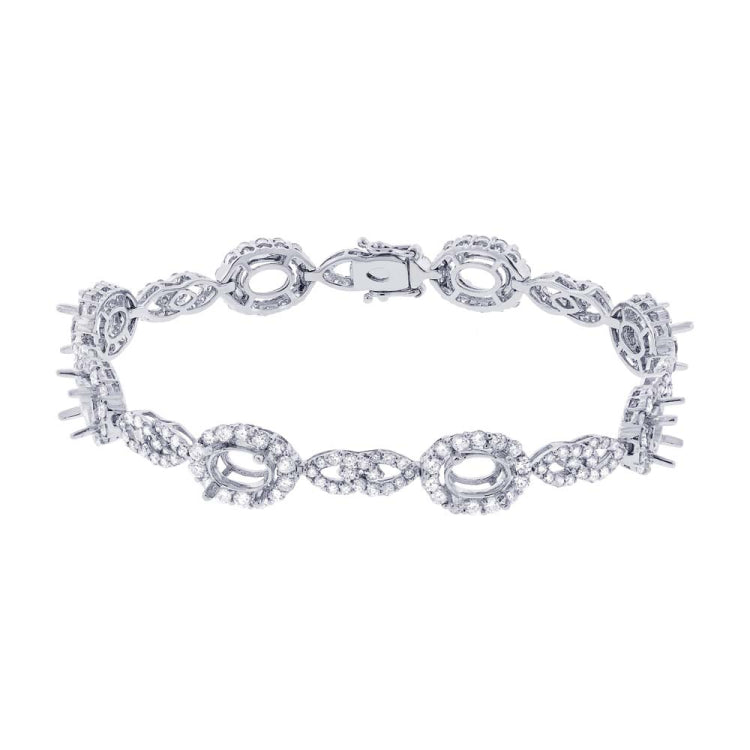 4.47ct 18k White Gold Diamond Semi-mount Bracelet