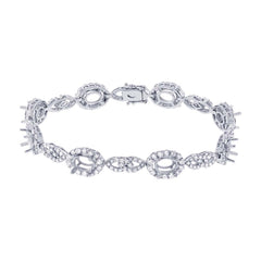 4.47ct 18k White Gold Diamond Semi-mount Bracelet