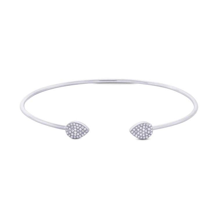 0.19ct 14k White Gold Diamond Bangle