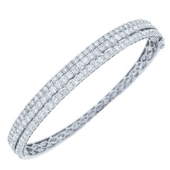 3.86ct 18k White Gold Diamond Bangle