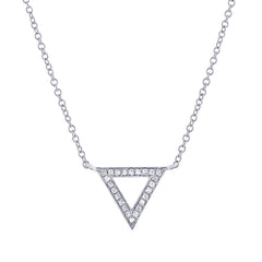 0.07ct 14k White Gold Diamond Triangle Pendant