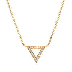 0.07ct 14k Yellow Gold Diamond Triangle Pendant