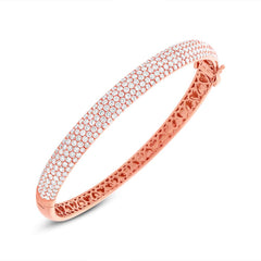5.88ct 18k Rose Gold Diamond Bangle
