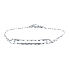 0.18ct 14k White Gold Diamond Bar Bracelet