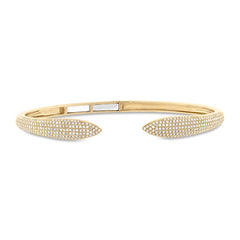 1.08ct 14k Yellow Gold Diamond Claw Bangle
