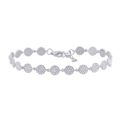 0.84ct 14k White Gold Diamond Pave Circle Bracelet
