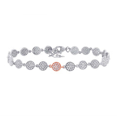 0.89ct 14k Two-tone Rose Gold Diamond Pave Circle Bracelet