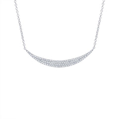 0.25ct 14k White Gold Diamond Pave Crescent Necklace