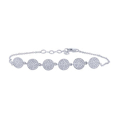 0.52ct 14k White Gold Diamond Pave Circle Bracelet