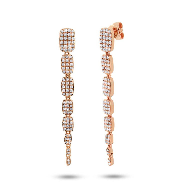 0.64ct 14k Rose Gold Diamond Serpentine Earring