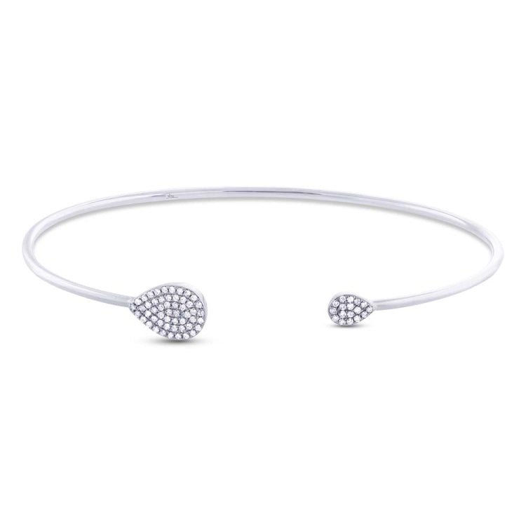 0.20ct 14k White Gold Diamond Pave Bangle