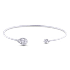 0.20ct 14k White Gold Diamond Pave Bangle