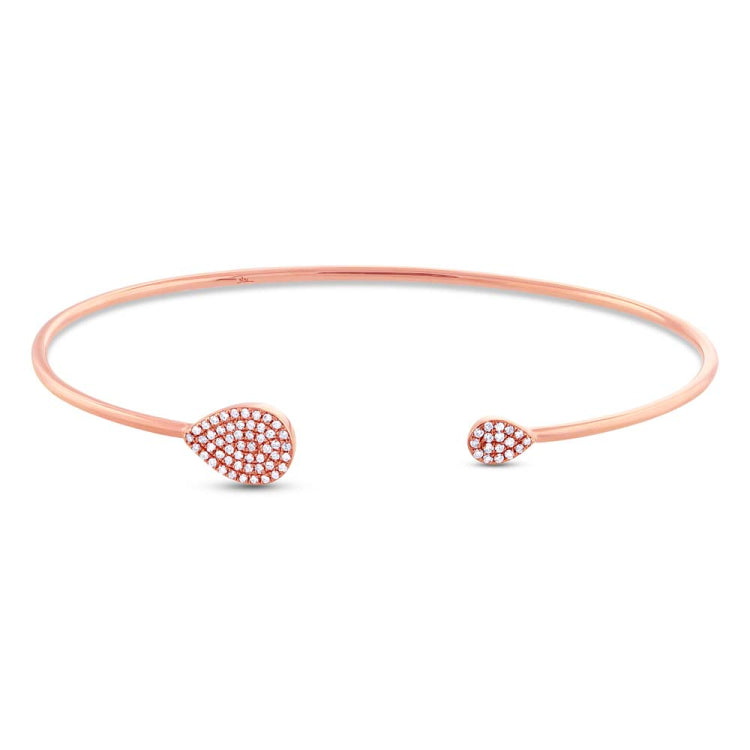 0.20ct 14k Rose Gold Diamond Pave Bangle
