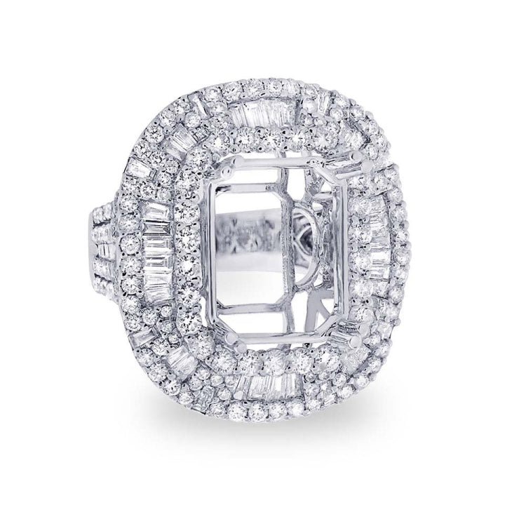 3.87ct 18k White Gold Diamond Semi-mount Ring
