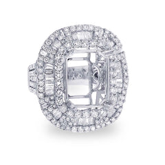 3.87ct 18k White Gold Diamond Semi-mount Ring