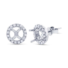 0.59ct 14k White Gold Diamont Semi-mount Stud Earring