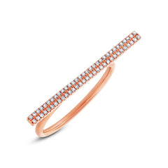 0.16ct 14k Rose Gold Diamond Bar Ring