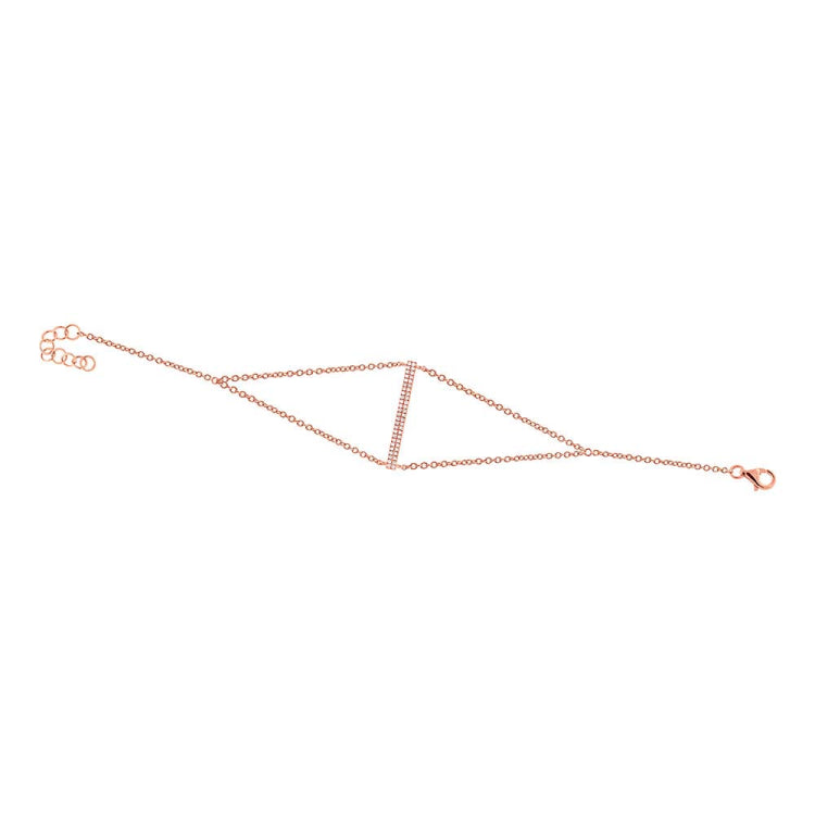 0.14ct 14k Rose Gold Diamond Bar Bracelet