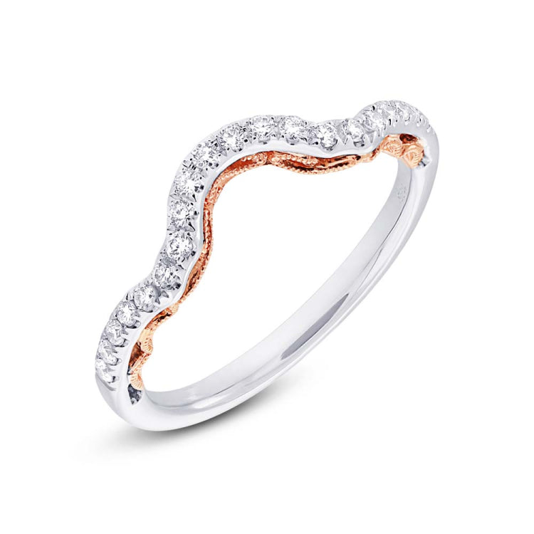 0.23ct 14k Two-tone Rose Gold Diamond Shadow Band