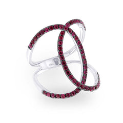 1.00ct Ruby 14k White Gold Lady's Ring