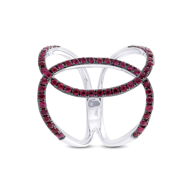 1.00ct Ruby 14k White Gold Lady's Ring