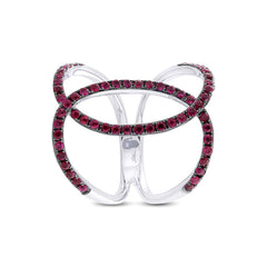1.00ct Ruby 14k White Gold Lady's Ring