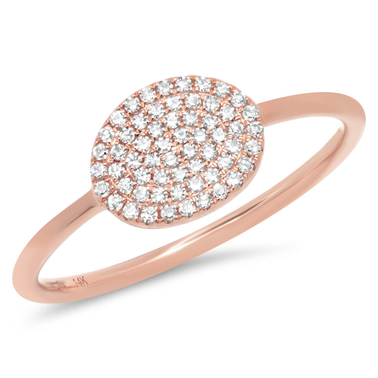0.17ct 14k Rose Gold Diamond Pave Ring