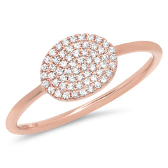 0.17ct 14k Rose Gold Diamond Pave Ring