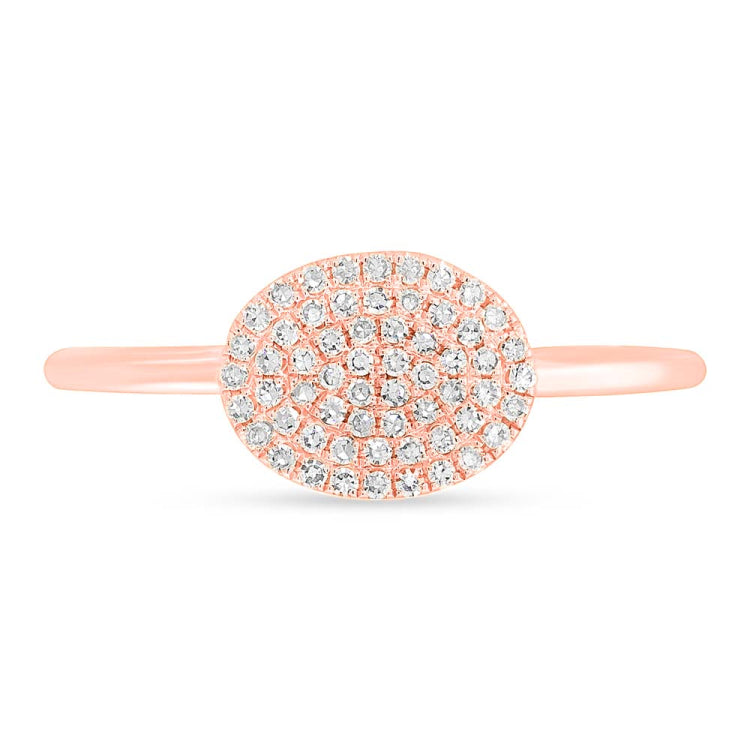 0.17ct 14k Rose Gold Diamond Pave Ring