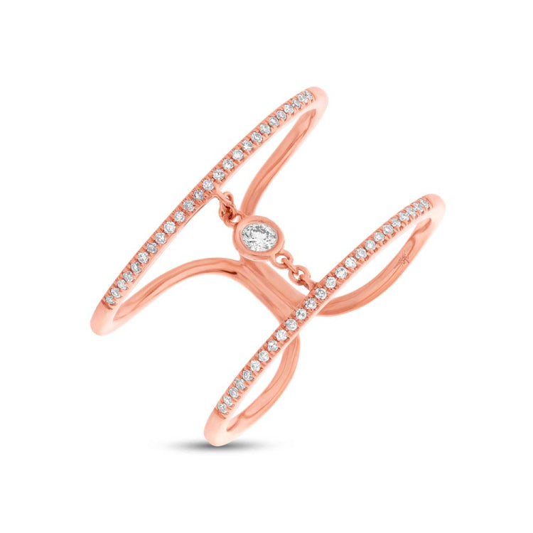 0.24ct 14k Rose Gold Diamond Lady's Ring Size 11.25