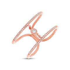 0.24ct 14k Rose Gold Diamond Lady's Ring Size 11.25