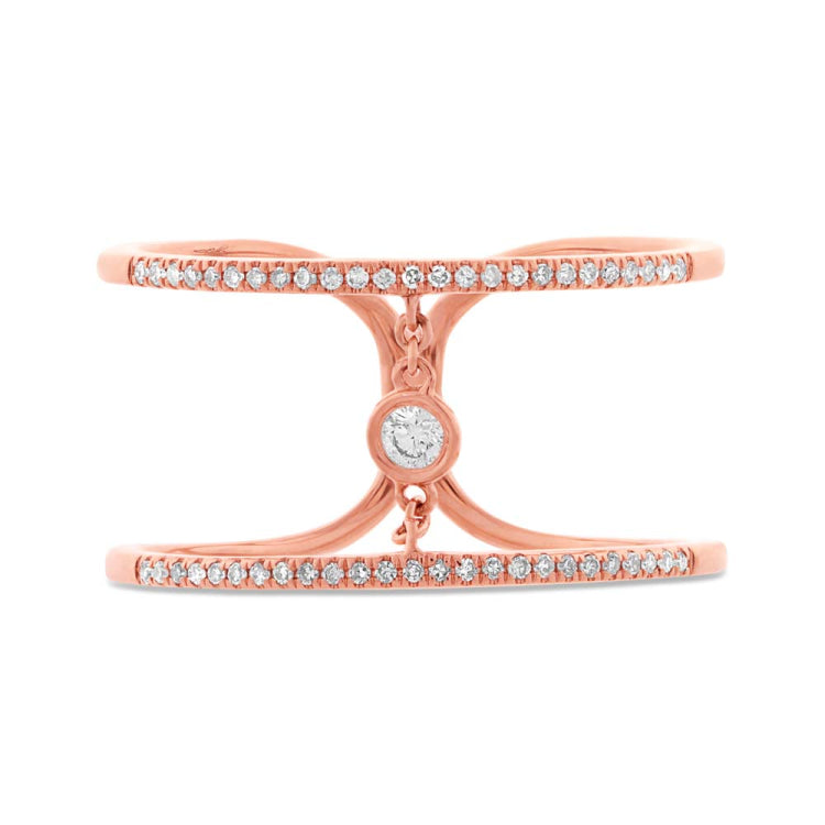 0.24ct 14k Rose Gold Diamond Lady's Ring Size 11.25