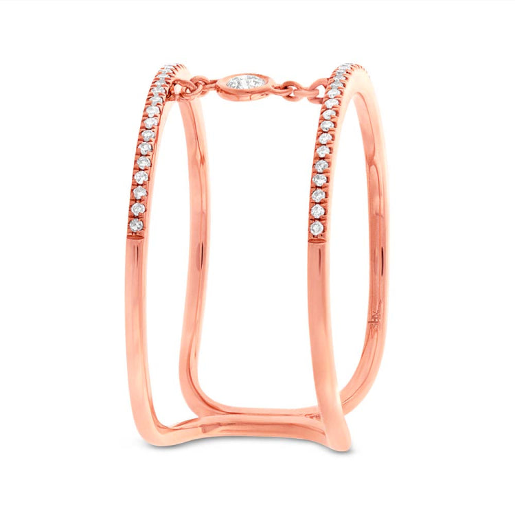 0.24ct 14k Rose Gold Diamond Lady's Ring Size 11.25