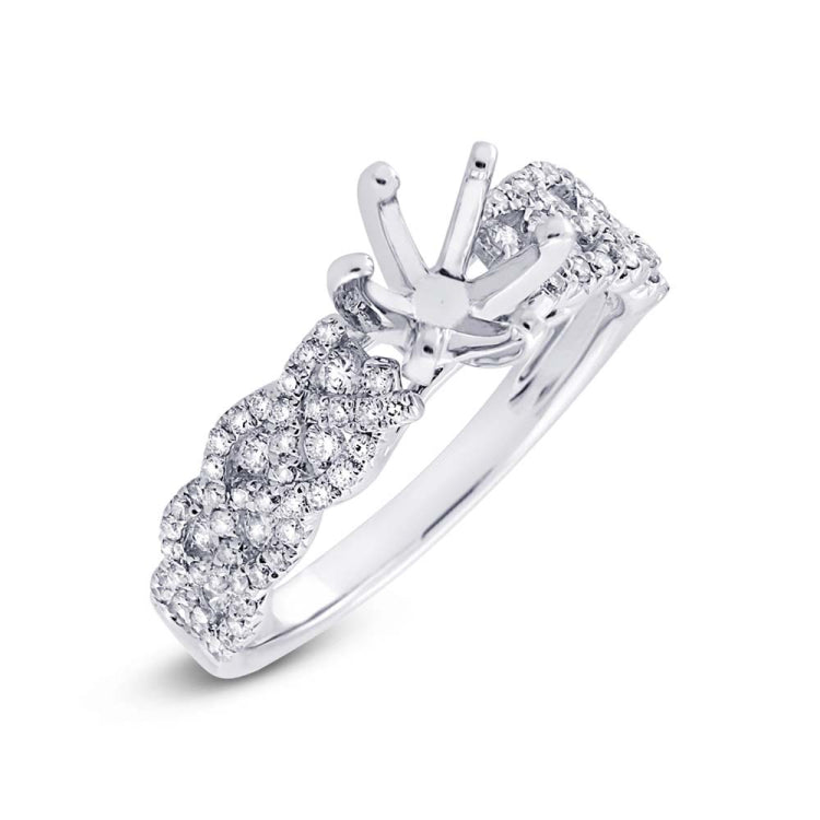 0.57ct 18k White Gold Diamond Semi-mount Ring Size 7
