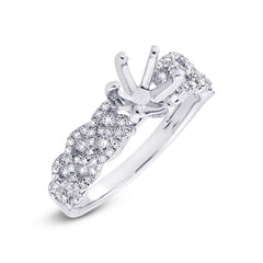 0.57ct 18k White Gold Diamond Semi-mount Ring Size 7
